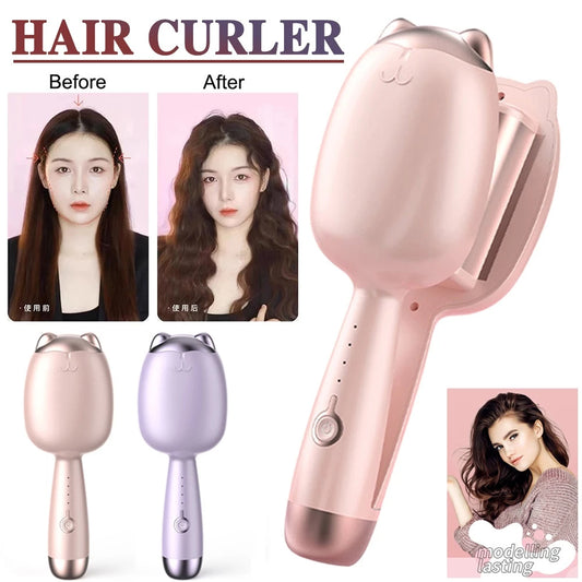 Portable Lazy Wave Hair Curling Iron Fast Heating Ceramic Hair Curler Effortless Styling for Perfect Waves