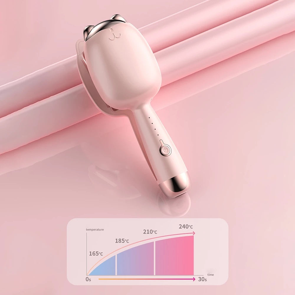 Portable Lazy Wave Hair Curling Iron Fast Heating Ceramic Hair Curler Effortless Styling for Perfect Waves