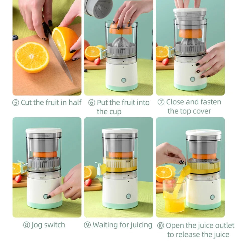 Portable Electric Wireless Citrus Juicer, Rechargeable Orange and Lemon Juice Maker for Home and Travel